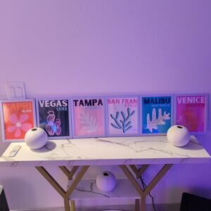 Free Shipping SET OF 6 Modern Pop Art Travel Posters White Frame 8x10